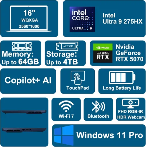 Miniatura 2 de Dell Alienware 16X Aurora Gaming AI Laptop 16" WQXGA 240Hz (100% DCI-P3) Intel 24-core Ultra 9 275HX 32GB RAM 1TB SSD GeForce RTX 5070