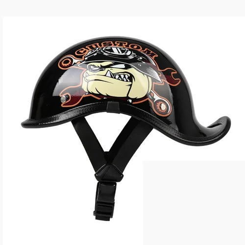 Miniatura 15 de Medio casco de motocicleta vintage, aprobado por el DOT, para adultos, casco convertible vintage para scooters, ciclomotores, cascos de motocicleta