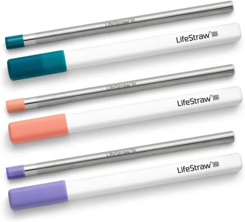 Miniatura 8 de LifeStraw Sip - Paja reutilizable de acero inoxidable para beber con filtro de agua Albaricoque