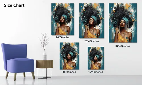Miniatura 50 de Arte de pared afroamericano, decoración de rey y reina bailarín negro para sala de estar, arte de pareja de amor negro para dormitorio, lienzo