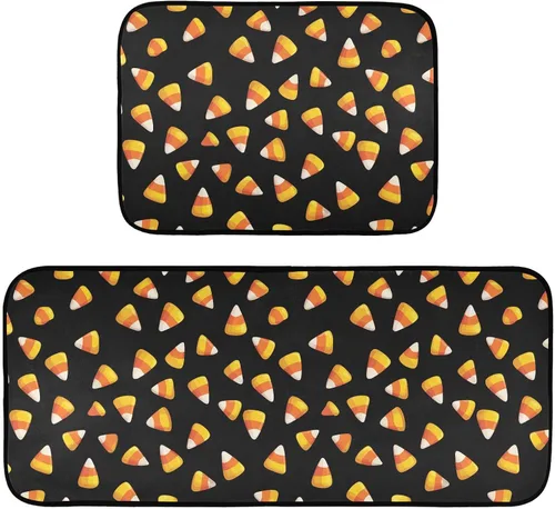 Miniatura 34 de Juego de 2 alfombras y tapetes de cocina retro con diseño de camión rojo con diseño de árbol de corazón, diseño de búfalo rojo, antifatiga