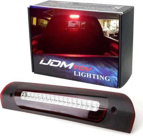 iJDMTOY Lente roja oscura estilo coche de carreras estroboscópico LED de montaje alto tercer freno/montaje de luz de espacio libre compatible con