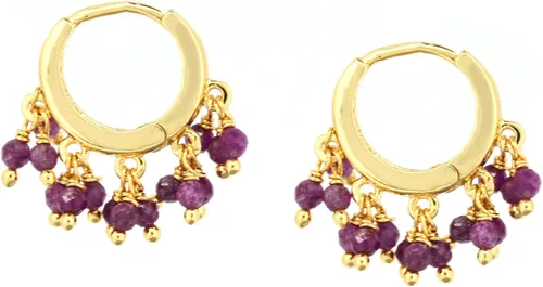 Miniatura 15 de Gempires Aretes de Cuentas de Piedras Preciosas Naturales de Cristal Ligeros Elegantes Hechos a Mano Joyería Hipoalergénica Chapada en Oro Diseño
