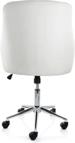 Miniatura 4 de Elama Silla de oficina ajustable de piel sintética en color blanco con acabado cromado