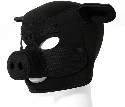 Miniatura 2 de Máscara de cerdito Máscara de cabeza completa de neopreno Máscara de cabeza de animal Máscara de disfraz de cabeza de cerdo Máscaras