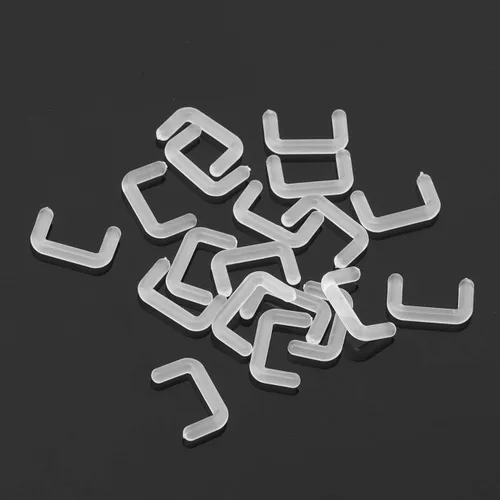 Miniatura 3 de PiercingJ 20 piezas de 14G 16G Bioflex Clear Bioflex Septum Anillos Retenedores Flexible Acrílico Anillo de nariz Retenedor en forma de U Piercing