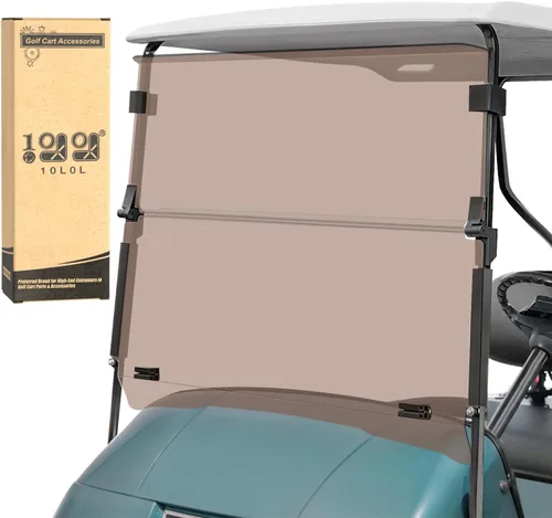 Miniatura 9 de 10L0L Parabrisas para carrito de golf EZGO TXT a gas y eléctrico 1995 en adelante, plegable, anti-UV y resistente a los impactos, Transparente