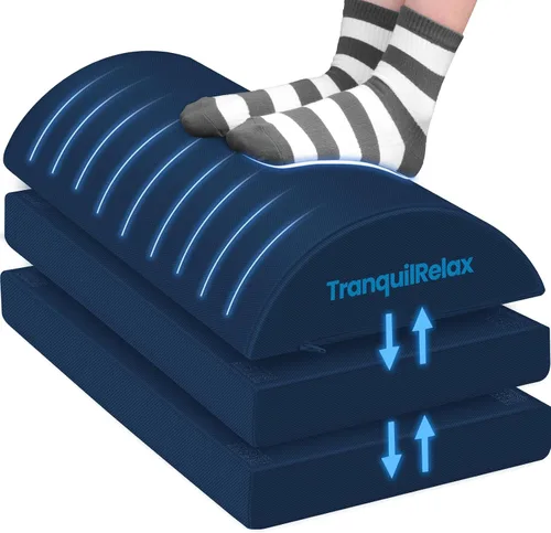 Miniatura 12 de TranquilRelax Reposapiés para debajo del escritorio en el trabajo, accesorios de juegos, taburete con 3 alturas ajustables y funda lavable, cómodos