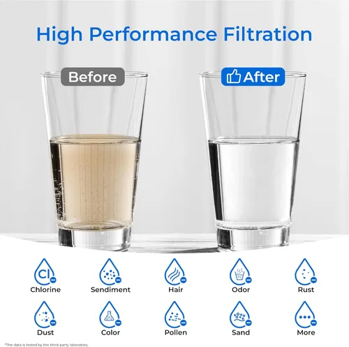 Miniatura 4 de Waterdrop Cartucho de filtro de agua de carbón CTO para toda la casa de 2.5" x 10", filtro de agua de sedimento de carbón de 1 micrón, repuesto