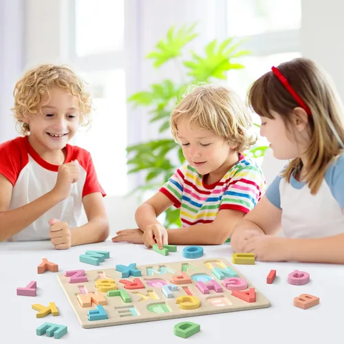 Miniatura 6 de Zeoddler - Rompecabezas del alfabeto, rompecabezas de formas ABC para niños, juguetes educativos para niños pequeños, actividades de aprendizaje