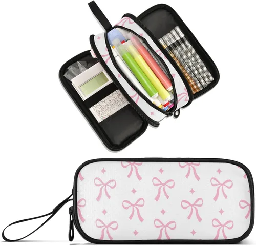 Miniatura 27 de Estuche para lápices de gran capacidad de los años 80 y 90, bolsa para lápices, oficina, escuela, bolsa grande para bolígrafos con almacenamiento