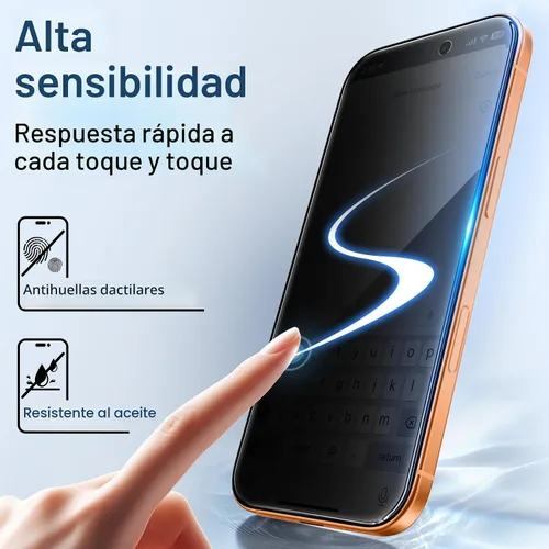 Miniatura 6 de JETech Protector de pantalla de privacidad para iPhone 17 Pro Max de 6,9 pulgadas, película de vidrio templado antiespía con herramienta de fácil