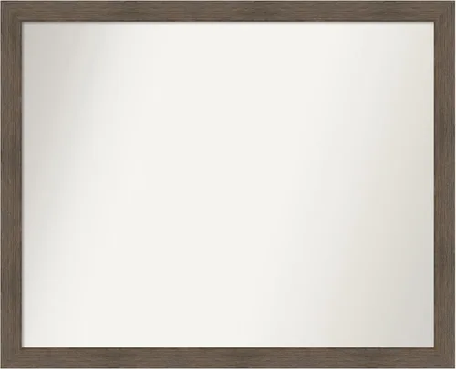 Miniatura 260 de Amanti Art Espejo de pared personalizado no biselado (24 x 27 pulgadas), marco estrecho de nogal chipre - varios tamaños personalizados - Espejo