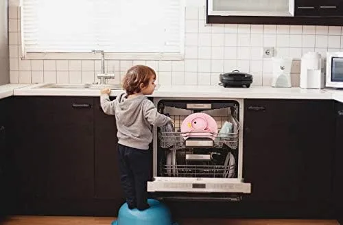 Miniatura 9 de Linowos Platos de silicona divididos para niños pequeños, placas de succión antideslizantes portátiles para niños, bebés y niños, sin BPA, plato