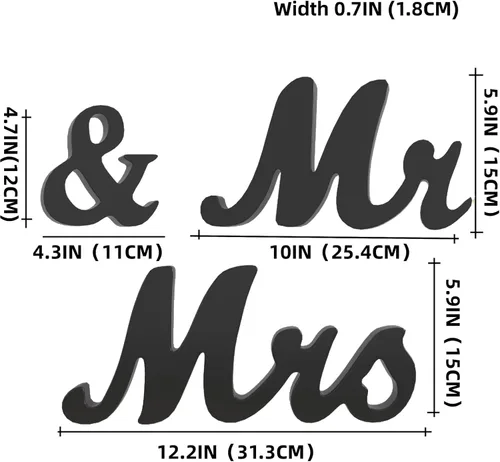 Miniatura 2 de VIOPVERY Letrero de Mr and Mrs y Just Married, letreros de Mr & Mrs para mesa de boda, letras grandes de madera para mesa de amor, accesorios