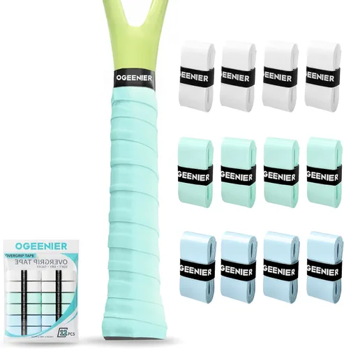 Miniatura 25 de OGEENIER Tennis Racket Grip Tape, 3, 6, 12 Pack Tennis Overgrip Tape, Absorbent and Anti-Slip, Precut Soft Racquet Wrap Grips Tape for Pickleball