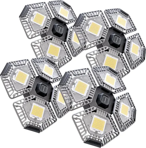 Miniatura 10 de Bell+Howell QUADBURST - Bombillas LED de techo de 80 W, 5500 lúmenes, 4 paneles deformables de aluminio para interiores, dormitorios, luces