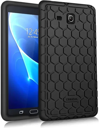 Fintie Funda de silicona para Samsung Galaxy Tab A 7.0, [serie Honey Peine] ligera [antideslizante] a prueba de golpes [apta para niños] para Negro