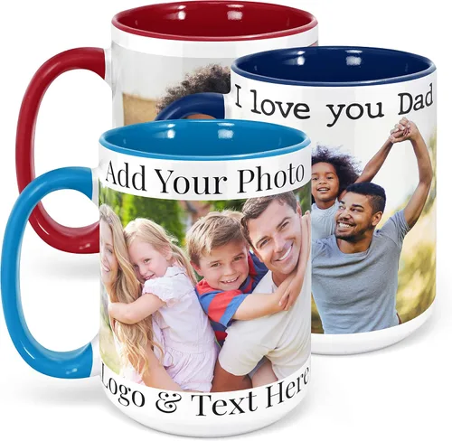 Miniatura 10 de Tazas de café con foto personalizada, 15 oz. con imagen, texto, nombre en tazas de café, regalos personalizados, taza personalizada de cerámica