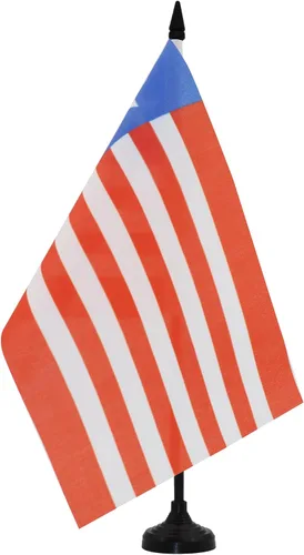 Miniatura 272 de AZ FLAG Sierra Leone Bandera de mesa 5'' x 8'' - Bandera de escritorio de Sierra Leona 21 x 14 cm - Bastón y base de plástico negro
