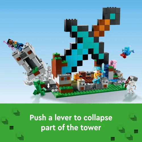 Miniatura 4 de LEGO Minecraft El Puesto de Espadas 21244 - Juguetes de construcción que incluyen figuras de Creeper, Guerrero, Cerdo y Esqueleto, juguete inspirado