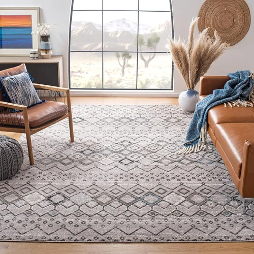 Miniatura 10 de SAFAVIEH Amsterdam Collection Alfombra Decorativa - 2.3 pies x 4 pies, Negro & Multi, Diseño Marroquí Bohemio, Sin Desprendimiento y Fácil Cuidado
