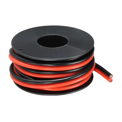 MECCANIXITY Alambre de calibre 14, 2 conductores, alambre de silicona paralelo de 14 AWG, alambre trenzado de alambre de cobre estañado, carrete de
