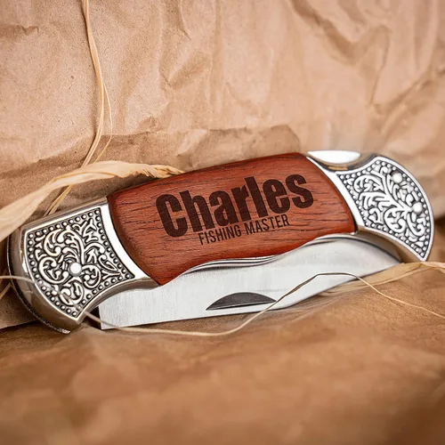 Miniatura 8 de Navaja de bolsillo personalizada para hombres con nombre, 20 opciones de fuente, cuchillos de bolsillo Old Timers, cuchillos de bolsillo