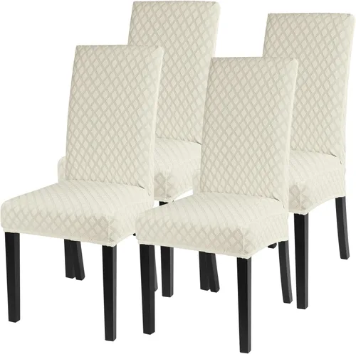 Miniatura 79 de SearchI Juego de 4 fundas para sillas de comedor, elásticas con estampado floral, fundas deslizables para sillas Parsons de spandex, removibles