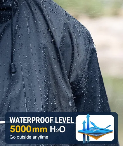 Miniatura 53 de SWISSWELL Chaqueta impermeable para hombre, rompevientos, ligera con capucha para uso diario casual