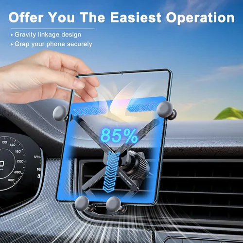 Miniatura 6 de Z Fold 5 - Soporte para automóvil, [2 formas y funda gruesa] Soporte de teléfono celular por gravedad para Samasung Galaxy Fold 7 6 5 4 3 2