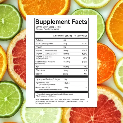 Miniatura 4 de 310 Nutrition Péptidos de colágeno para mujeres y hombres – Colágeno hidrolizado alimentado con pasto con ácido hialurónico, resveratrol, vitamina C