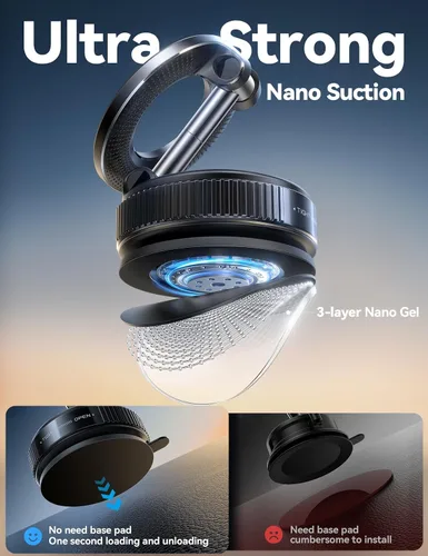 Miniatura 3 de JOYROOM Soporte magnético de teléfono al vacío para automóvil, soporte de teléfono con ventosa más fuerte, soporte de automóvil Magsafe ajustable