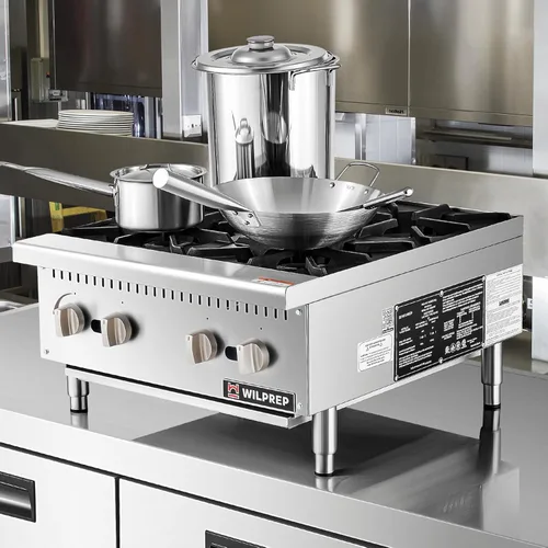 Miniatura 3 de WILPREP Cocina de gas para encimera, estufa de gas de encimera de 4 quemadores con 100,000 BTU, propano de 24 pulgadas con rejillas de kit