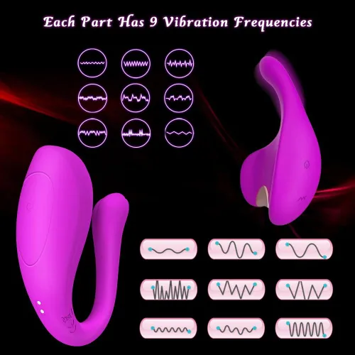 Miniatura 4 de Bragas vibratorias con aplicación y control remoto, vibrador portátil, Healexcer Smartphones Dual Motors Juguetes sexuales para adultos para Púrpura