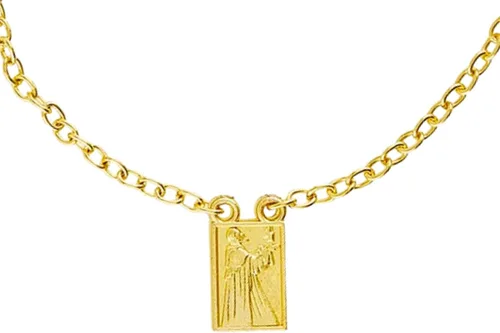 Miniatura 5 de Needzo Pulsera con dije de escapulario de Nuestra Señora del Monte Carmelo y San Simón en tono dorado, joyería de moda religiosa devocional, regalos