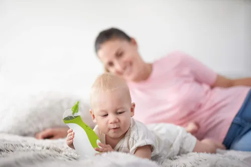 Miniatura 11 de Nosiboo Go Aspirador nasal para bebés Succionador eléctrico de nariz Fabricado en la UE Portátil, funciona con pilas, calidad premium