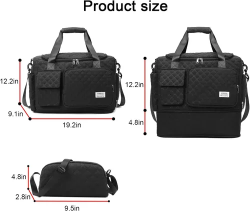 Miniatura 387 de Pequeña bolsa de gimnasio para mujer, bolsa de viaje con compartimento para zapatos