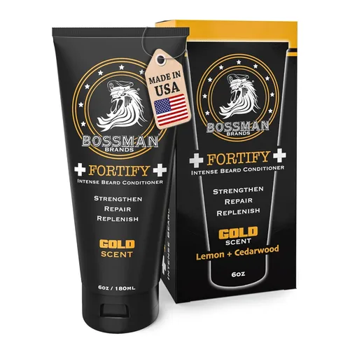 Bossman Fortify - Acondicionador intenso para barba – Lavado de barba de ducha, hidratante y suavizante de barba para hombres – Productos para el