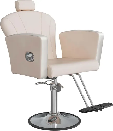 Miniatura 15 de LOUVIXA Silla de salón de altura ajustable para silista de cabello, sillas reclinables de peluquería, silla de peluquería hidráulica, silla
