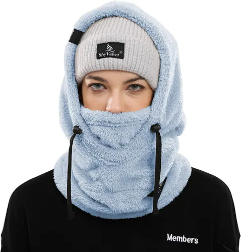 Miniatura 2 de Shy - Gorro de invierno resistente al viento, pasamontañas de terciopelo, máscara de esquí para hombres y mujeres