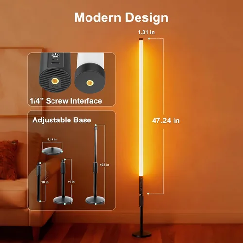 Miniatura 5 de Paquete de 6 tubos de luz RGB con soporte de 4 pies, varita de luz LED de 5000 mAh, 5000 mAh, 500 efectos de iluminación, barra LED portátil