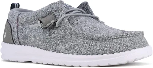 Nautica Mocasines cómodos para niños y jóvenes, zapatos náuticos con cordones, tenis ligeros y casuales elásticos para niños pequeños y grandes