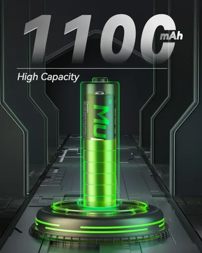 Miniatura 2 de Mupoer Paquete de 4 baterías AAA recargables, pilas recargables AAA de 1100 mAh NiMH, batería triple A recargable de 1.2 V, pilas recargables AAA