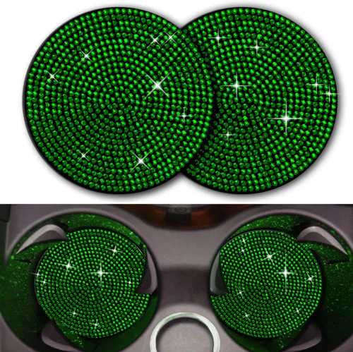 Miniatura 13 de Inserto de Portavasos Brillante - Posavasos de Silicona Antideslizante de 2.95 pulgadas a Prueba de Golpes, Accesorios Universales de Moda