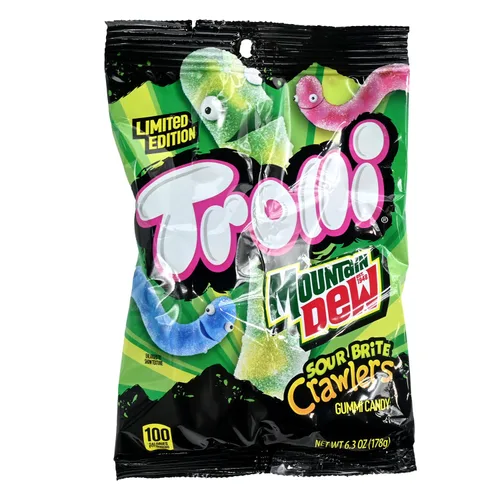 Trolli Mountain Dew Sour Brite Crawlers - Bolsa de 6.3 onzas