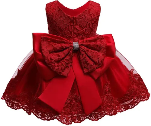 Miniatura 8 de Vestidos de encaje para concursos de niñas bebés de 0-2 años, vestido bordado para fiestas con diadema