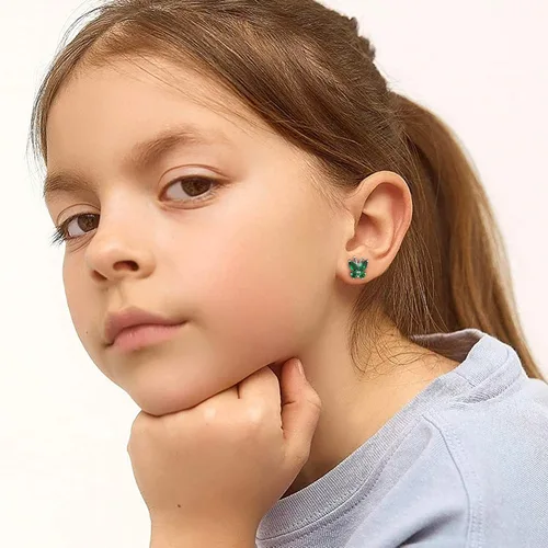 Miniatura 4 de Bestyle Anillo de collar de mariposa con piedra natal plateada para mujeres, delicado y lindo regalo de joyería de mariposa para mujeres