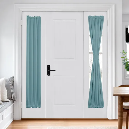 Miniatura 113 de Cortina térmica para puerta con bolsillo para barra, opacas, tratamiento de ventanas con ojales y ojales Deconovo 1 panel