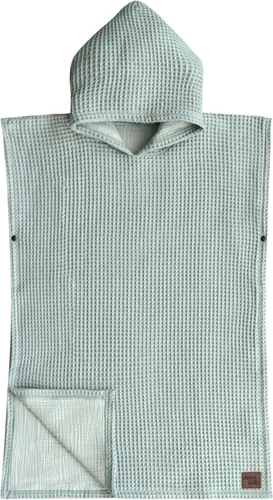 Miniatura 12 de Jade&Kai Toalla con capucha para bebés y niños pequeños, se ajusta a un poncho, gofre de algodón orgánico, ligera y absorbente, para baño, playa